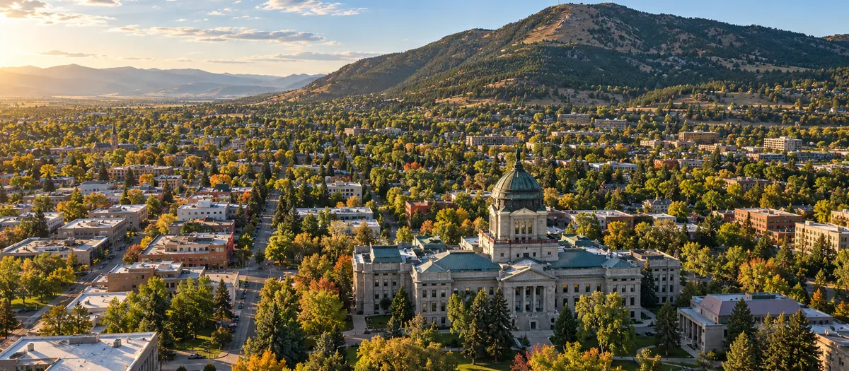 Aerial view of Helena, MT